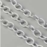 Zdjęcie - Łańcuch aluminiowy owal drapany srebrny 20x15mm